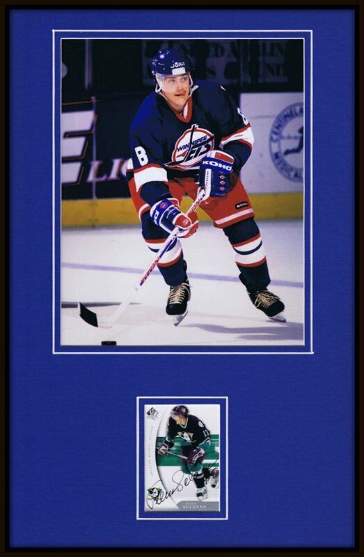 Teemu Selanne Signed Framed 11x17 Photo Display Winnipeg Jets