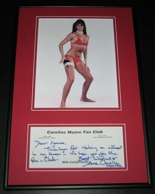 Caroline Munro Signed Framed 11x17 Note & Photo Display James Bond Girl