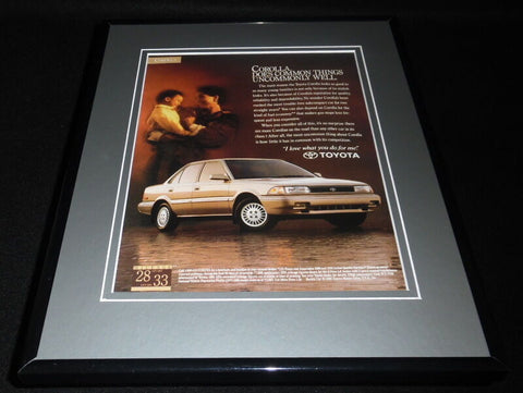 1991 Toyota Corolla Framed 11x14 ORIGINAL Vintage Advertisement