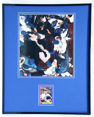 Joe Carter Signed Framed 16x20 Photo Display 1993 World Series HR Blue Jays B