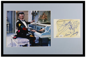 Liberace Signed / Piano Sketch Framed 12x18 Photo Display JSA