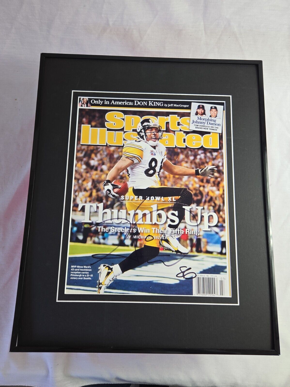 Hines Ward Signed Framed 16x20 Super Bowl XL Photo Display Steelers