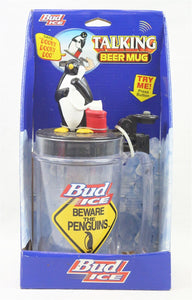 VINTAGE in BOX 1997 Budweiser Bud Light Beware of the Penguin Talking Beer Mug