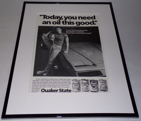 1983 Quaker State Motor Oil 11x14 Framed ORIGINAL Advertisement 