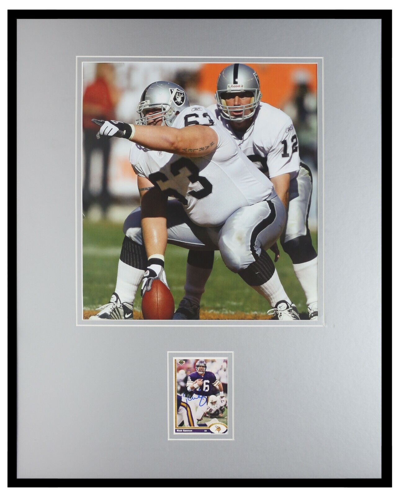 Rich Gannon Signed Framed 16x20 Photo Display Raiders