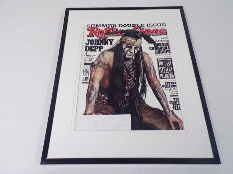 Johnny Depp Lone Ranger Framed 11x14 ORIGINAL 2013 Rolling Stone Cover 