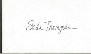 Sada Thompson Signed 3x5 Index Card 