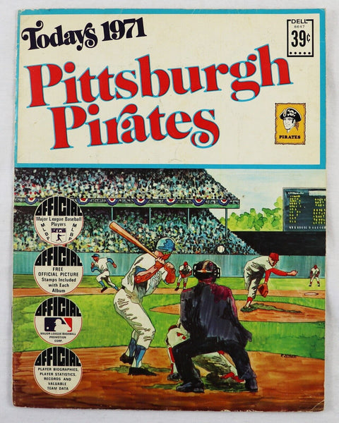 VINTAGE 1971 Dell Today's Pittsburgh Pirates Stamp Book w/ 23 Stamps / Clemente