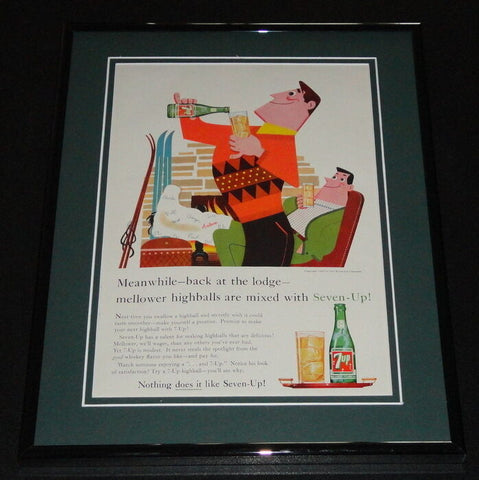 1959 Seven Up 7 Up Highballs 11x14 Framed ORIGINAL Vintage Advertisement