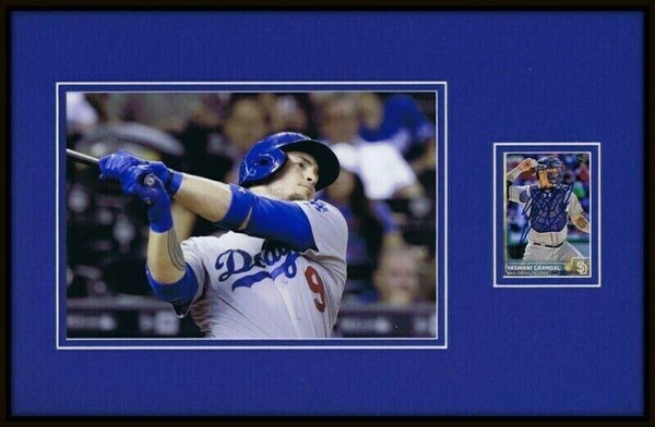 Yasmani Grandal Signed Framed 11x17 Photo Display Dodgers