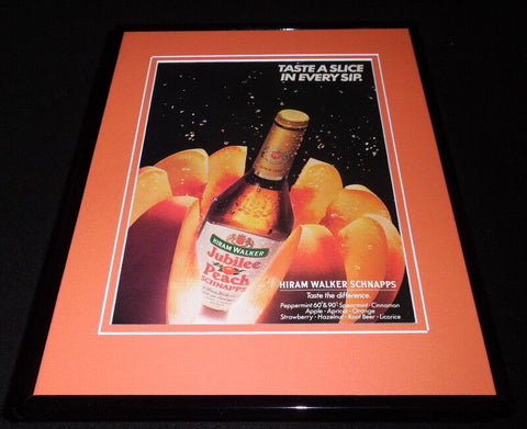 1986 Jubilee Peach Schnapps Framed 11x14 ORIGINAL Vintage Advertisement