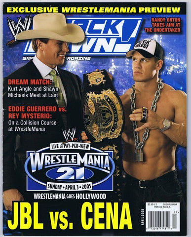 ORIGINAL Vintage April 2005 Smack Down Magazine JBL vs. CENA