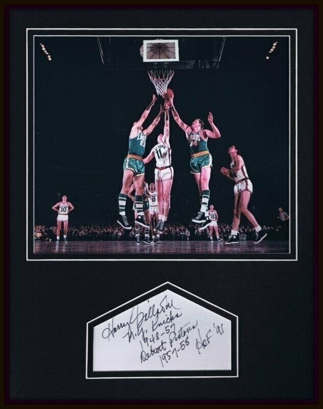 Harry Gallatin Knicks Signed Framed 11x14 Photo Display JSA