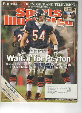 Feb 5 2007 Sports Illustrated Magazine Brian Urlacher Bears