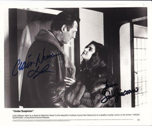 Liam Neeson + Laura San Giacomo Dual Signed 1992 Under Suspicion 8x10 Photo