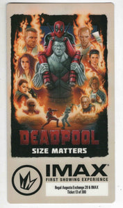 2016 Imax Deadpool Commemorative Ticket Ryan Reynolds