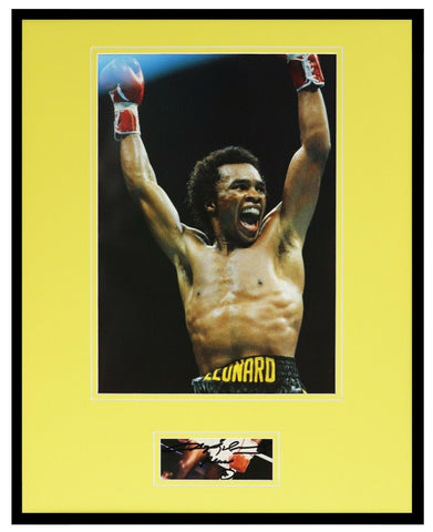 Sugar Ray Leonard Signed Framed 16x20 Photo Display JSA 