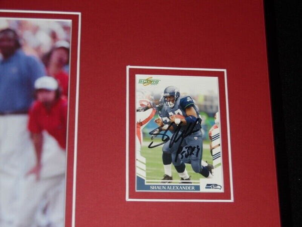 Shaun Alexander Signed Framed 11x17 Photo Display Alabama Seahawks