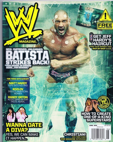 ORIGINAL Vintage June 2009 WWE Magazine Batista Matt Hardy Randy Orton