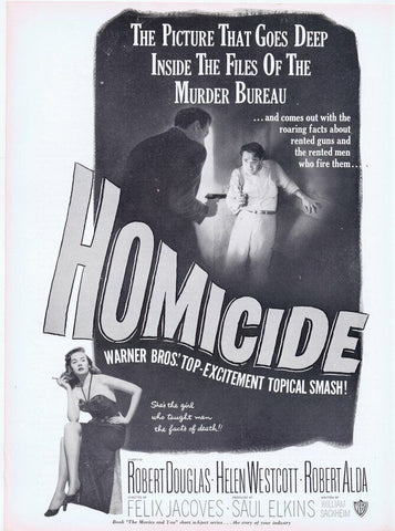 Homicide 1949 ORIGINAL Vintage 9x12 Industry Ad Helen Wescott Robert Douglas