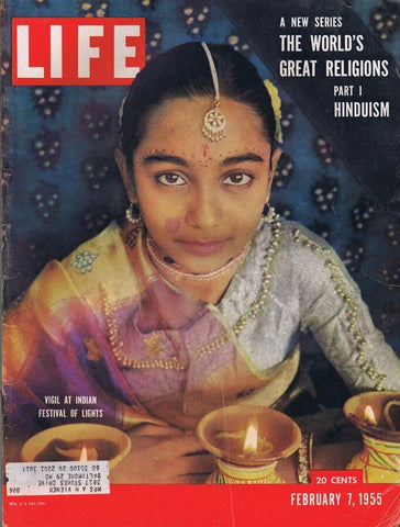 ORIGINAL Vintage Life Magazine January 24 1955 Vigil at Indian Festival of Light