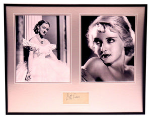 Bette Davis Signed Framed 16x20 Photo Display