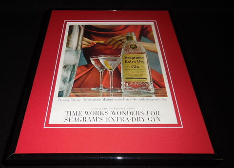 1960 Seagram's Extra Dry Gin Martini 11x14 Framed ORIGINAL Advertisement