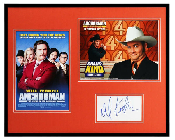 David Koechner Signed Framed 16x20 Photo Set JSA Anchorman Champ