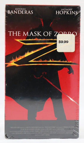 Mask of Zorro VINTAGE SEALED VHS Cassette Anthony Hopkins Antonio Banderas