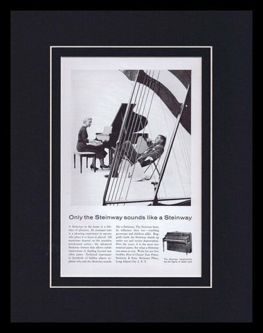 Steinway Pianos Framed 11x14 ORIGINAL Vintage Advertisement 