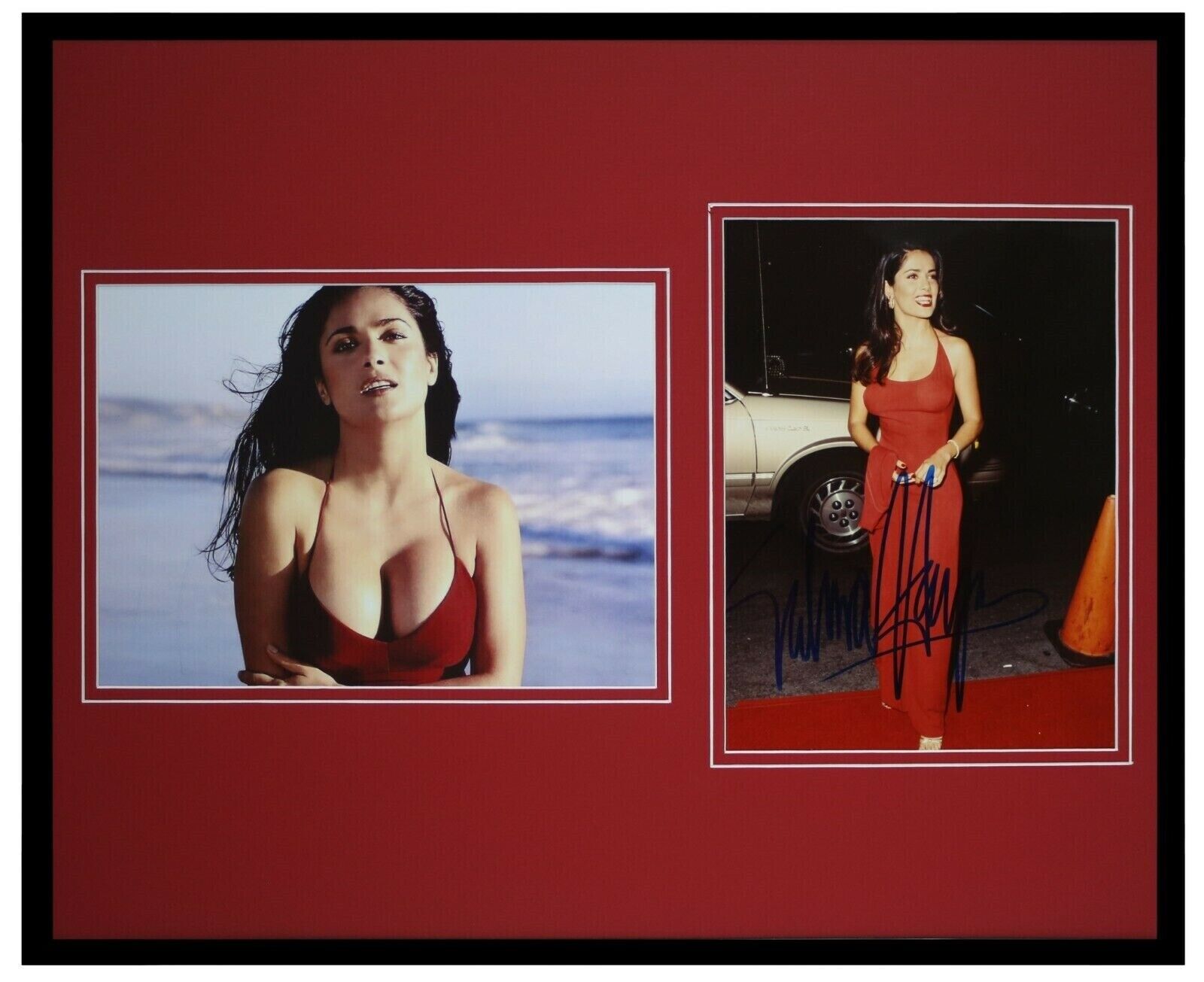 Salma Hayek Signed Framed 16x20 Photo Set JSA 