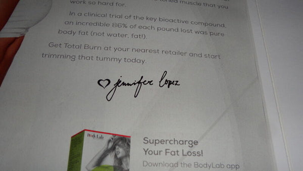 Jennifer Lopez Facsimile Signed Framed 2015 Bodylab Advertising Display