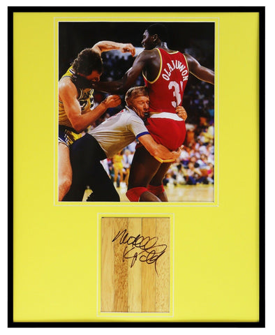 Mitch Kupchak Signed Framed 16x20 Floorboard + Fight Photo Display Lakers  