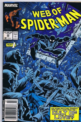 Web of Spiderman #40 ORIGINAL Vintage 1988 Marvel Comics 