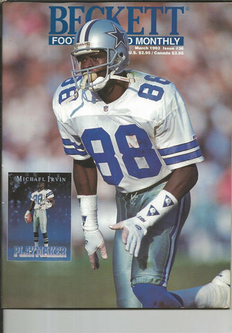 ORIGINAL Vintage Mar 1993 Beckett Football Card Magazine Michael Irvin Favre