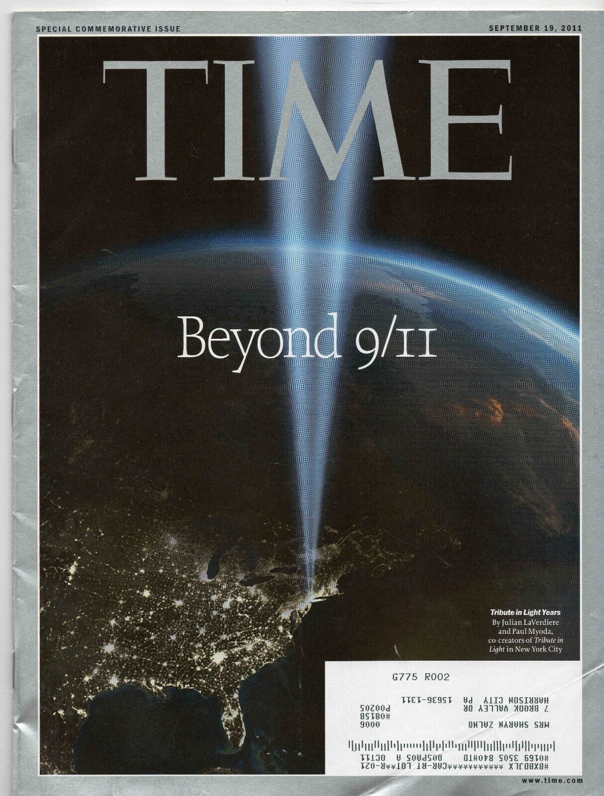 VINTAGE Sep 19 2011 Time Magazine 9/11/01 10 Year Anniversary