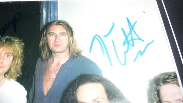 Def Leppard Group Signed Framed 16x20 Photo & Slang CD Display