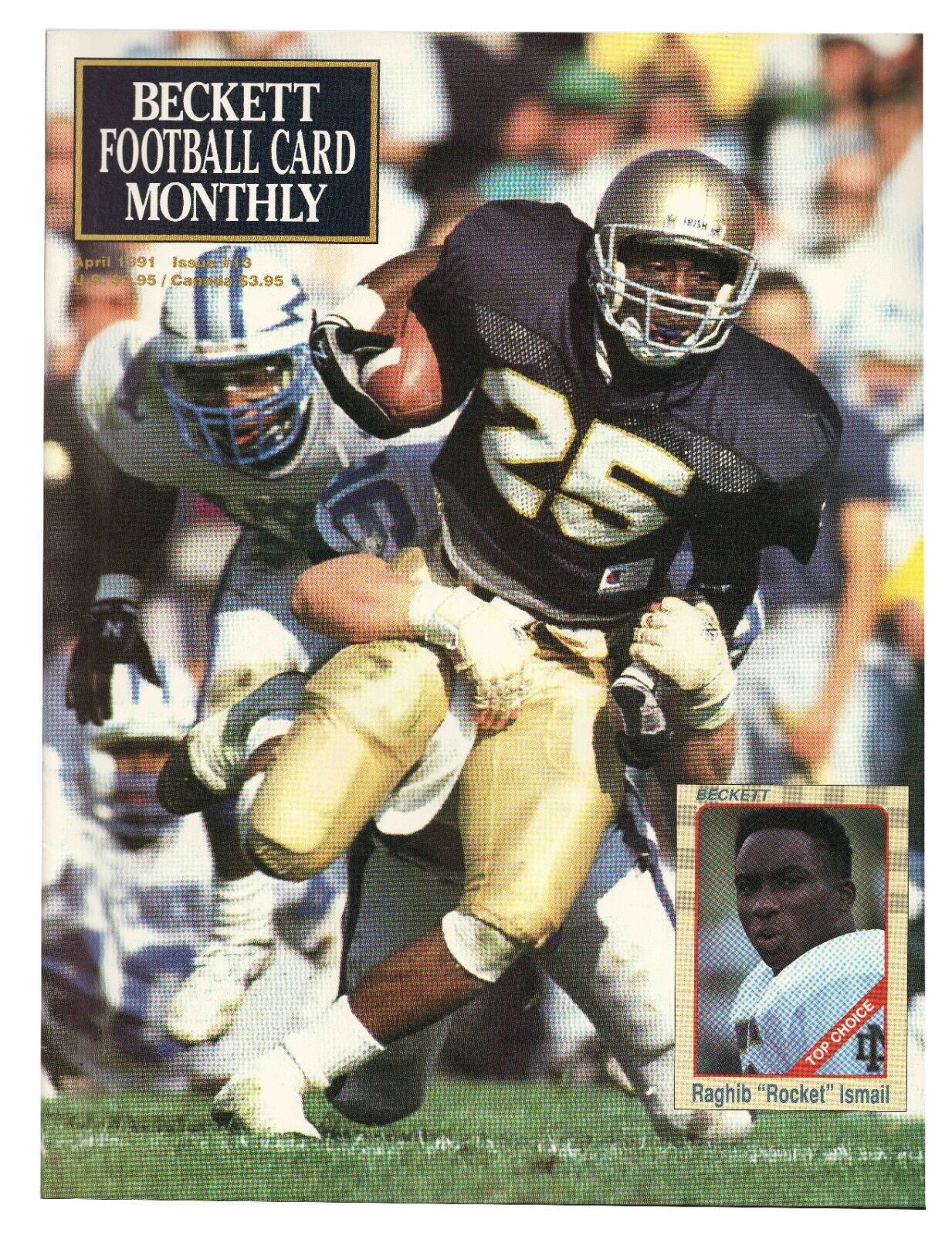 Beckett Football Card Magazine #13 VINTAGE 1991 Raghib Rocket Ismail Notre Dame