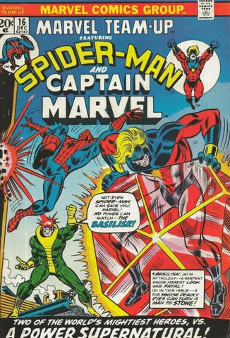 Marvel Team Up #16 ORIGINAL Vintage 1973 Spiderman Captain Marvel 1st Basilisk