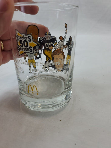 VINTAGE 1982 McDonald's Steelers 50 Years Glass Joe Greene Rocky Bleier