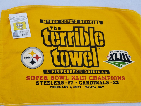 VINTAGE 2009 Pittsburgh Steelers Super Bowl XL Champs Terrible Towel w/tags