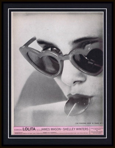 ORIGINAL 1962 Stanley Kubrick Lolita 11x14 Framed Advertisement  