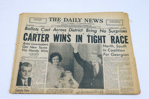 ORIGINAL Vintage Nov 3 1976 Jimmy Carter Elected PA Daily News Newspaper