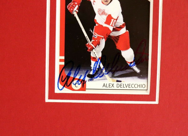 Alex Delvecchio Signed Framed 16x20 Photo Display Red Wings 