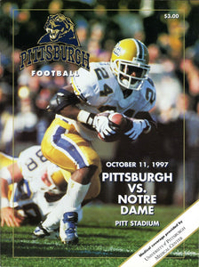 VINTAGE Oct 11 1997 Notre Dame @ Pitt Panthers Football Program 