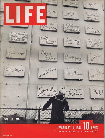 ORIGINAL Vintage Life Magazine February 14 1944 Wall of Fame