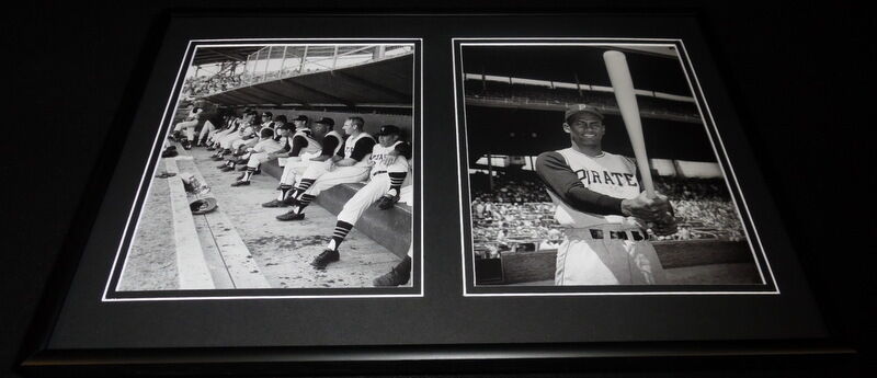 Roberto Clemente Framed 12x18 Photo Display Pirates w/ teammates