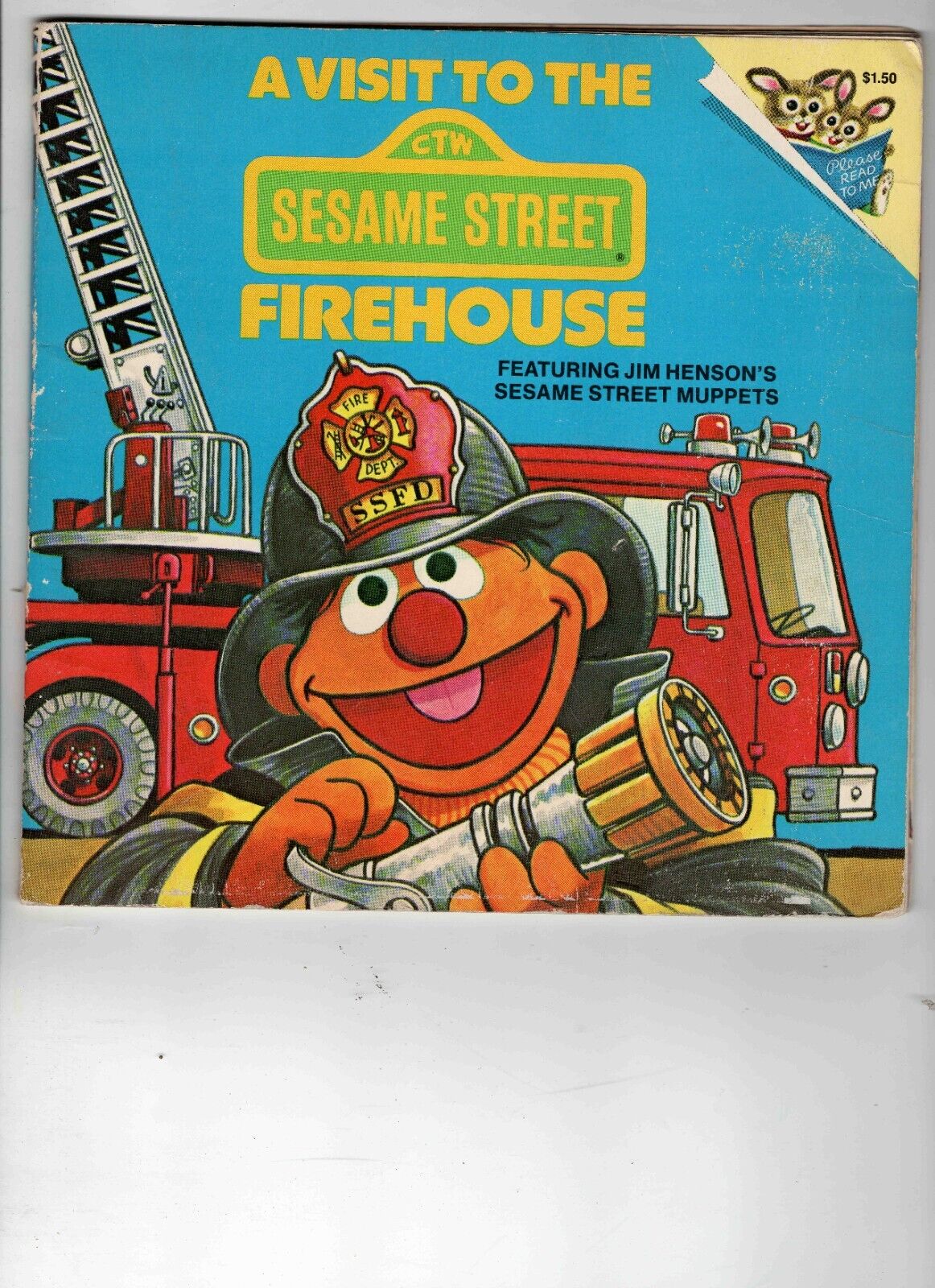 VINTAGE 1983 Golden Books Sesame Street Firehouse Ernie