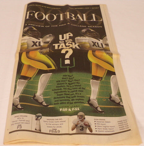 ORIGINAL Vintage Sept 1 2006 Pittsburgh Post Gazette Football Preview Steelers