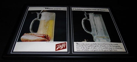 1966 Schlitz Beer Framed 12x18 ORIGINAL Vintage Advertising Display 